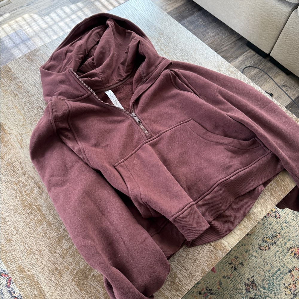 CRZ YOGA fleece lined crop hoodie - with thumb hole